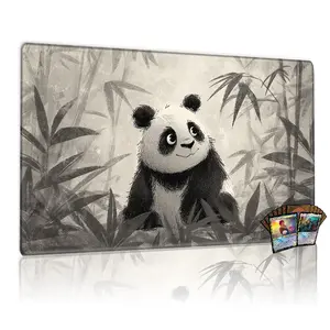 Adorable Panda Bamboo Forest Gaming Playmat 12x24 inch TCG MTG Compatible Card Game Mat Large Magic Table Pad Desk Mousepad Gaming Room Accessories Perfect for Parties Family Game Nights Great Gift Idea
