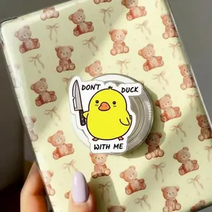 Don't Duck With Me MagSafe Phone Grip - Kawaii Yellow Duck Magnetic Phone Stand - Kawaii Cartoon Grip for Phones and E-reader