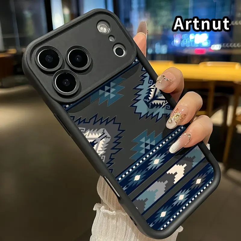 Phone Case for iphone 17 Pro Max 16 Plus 15 14 13 12 11 XR Air E Tribal Geometric Symphony Pattern Full Lens Protector Rugged Durable Soft TPU Cover Gift for Girl