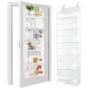 Homelux Theory Over Door Organizer with 6 Multisized Pockets & 12 Extra Mesh Side Storage Stable Non-Woven Fabric 55"x14"x6.7" Heavy Weight Capacity 50 lbs