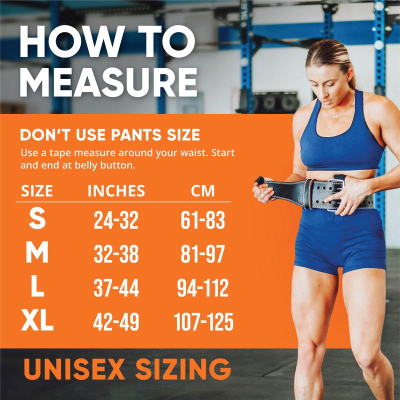 ProFitness Leather Weight Lifting Belt (5mm Thick) - Adjustable Gym Belt for Women & Men - Powerlifting, Deadlifts & Weightlifting Support