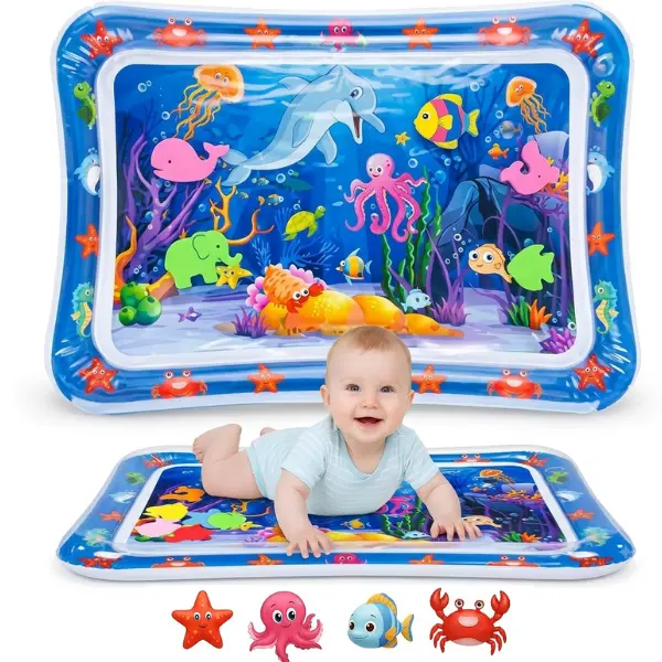 Inflatable Water Play Mat for Babies and Toddlers, Sensory Water Activity Toy for Kids, Tummy Time Water Mat, Interactive Baby Play Pad, Educational Sensory Toy, Halloween Gift for Boys & Girls