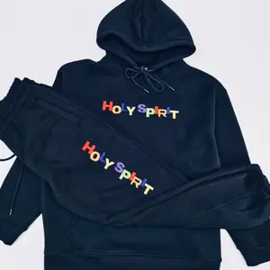 Holy Spirit Unisex Embroidered Hoodie set Fashion Cotton Menswear Love Sweaters Stylish