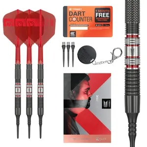 Target Darts Gabriel Clemens 95K Soft Tip 95% Tungsten Dart Set, 19G | German Giant Player-Edition Darts Set with Pixel Tips, K-Flex Flights, Soft Tip Electronic Darts Set