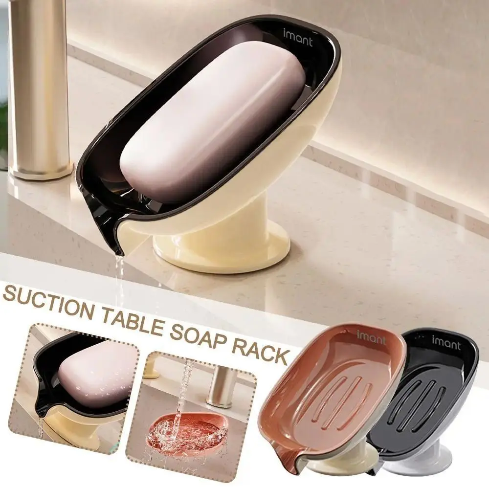 Opaque Plastic Suction Table Soap Dish - 9-Cup, 2-Layer 10*9.5cm, 21° Inclined, Water-Draining, Multifunctional Holder for Kitchen Sponges, Bathroom Supplies