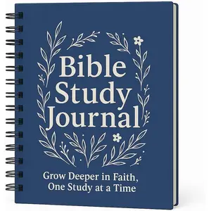 Study Journal Spiral Bound for Men & Women - Sermon Notes, SOAP Study & Character Study, Church Notes, 100 GSM No-Bleed Paper,  PVC Cover, Double Wire Binding, Christian  Reading Journal