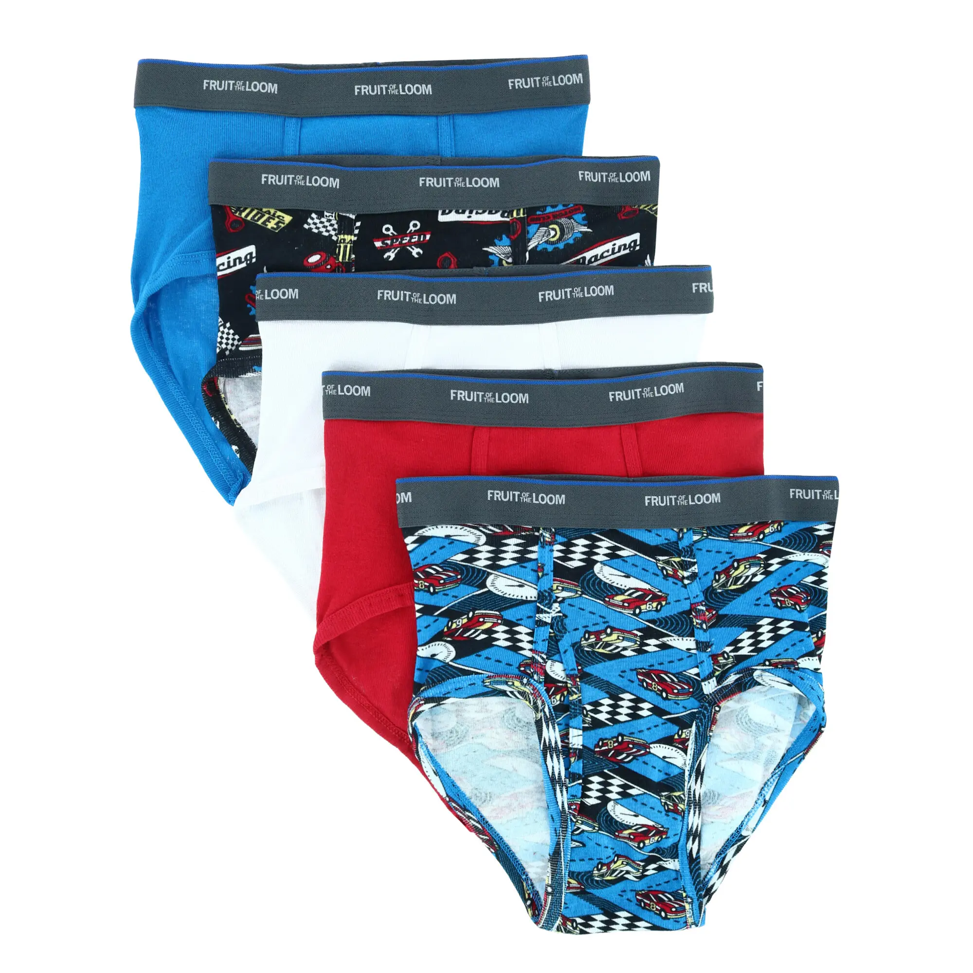 Fruit of the Loom Boy's Fashion Briefs Underwear (5 Pack), Briefs