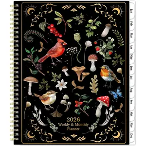 2026 Planner - Planner 2026, 9" x 11", Jan 2026 - Dec 2026, 2026 Weekly Monthly Planner, -Wire Binding, Tabs, Cardboard Cover