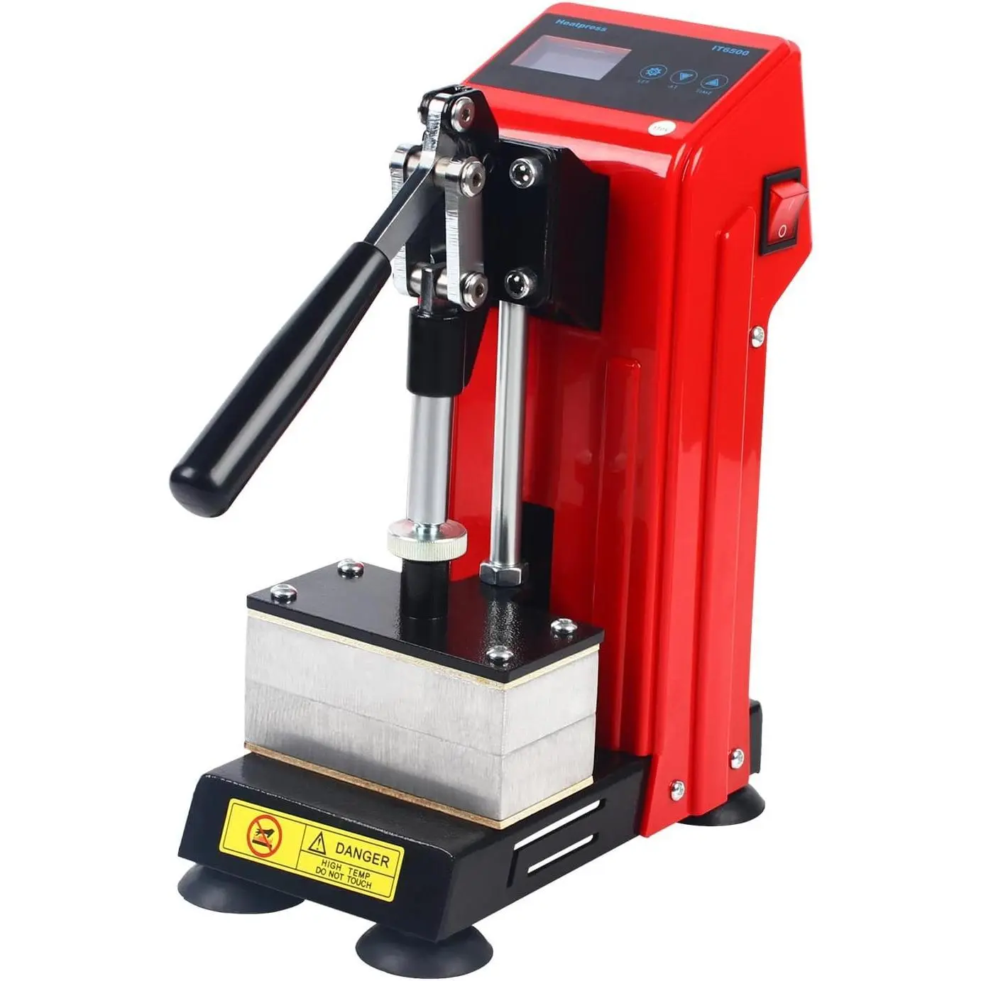 Manual Heat Press Machine Mini Heat Press Machine 0-400℉ 900W Hot Press Stamping Machine 110V Heavy Duty Press with 2.36 x 4.72 Inch Heat Plates and LCD for Printing Heat Transfer Equipment