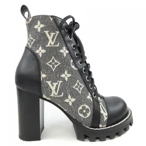 Pre-owned Louis Vuitton Denim Small Leather Goods Star Trail Monogram Boots