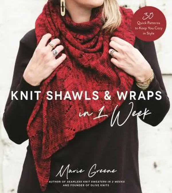 Used Soft Cover Book - Knit Shawls & Wraps in 1 Week: 30 Quick Unisex Versatile All Seasons Patterns to Keep You Cozy in Style by Greene, Marie (Paperback) - English, Shawl, Easy To Memorize