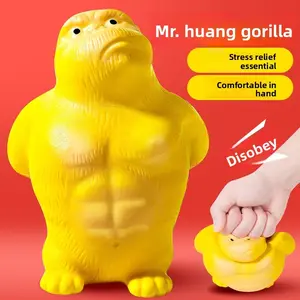 PU Foam Gorilla Stress Relief Toy, Cute Desk Decor for Kids, Creative Small Ornament, Trendy Plush Squeeze Toy, Perfect Gift Idea