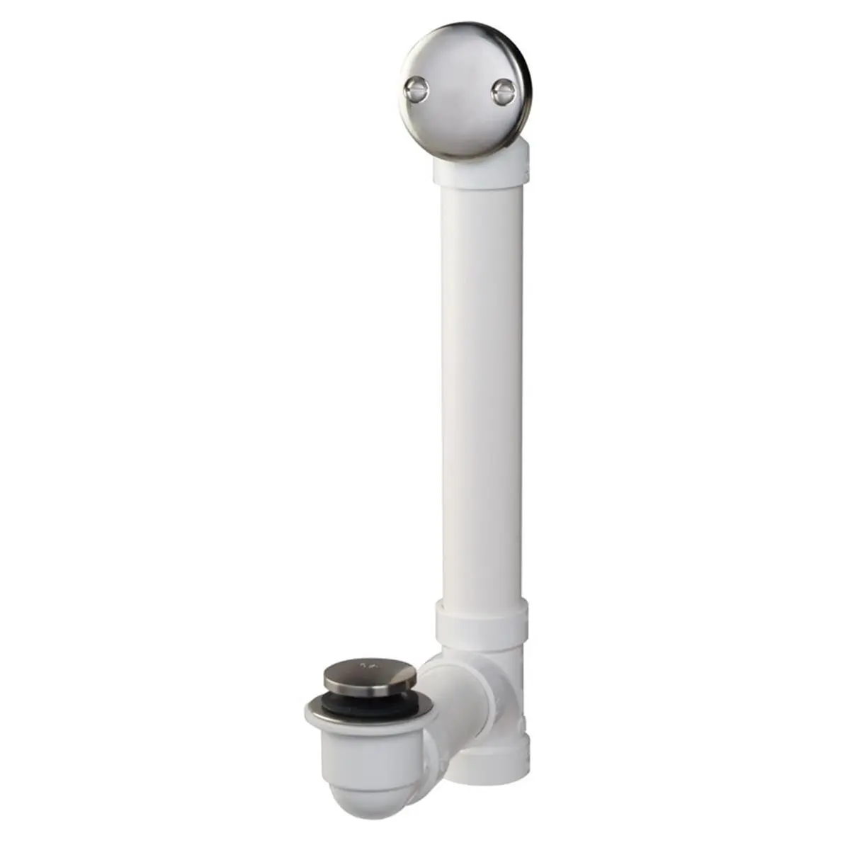 Keeney K630PVCDSBN Foot Lok Bath Drain Brushed Nickel, Bathroom Fixtures, Brush Nickel
