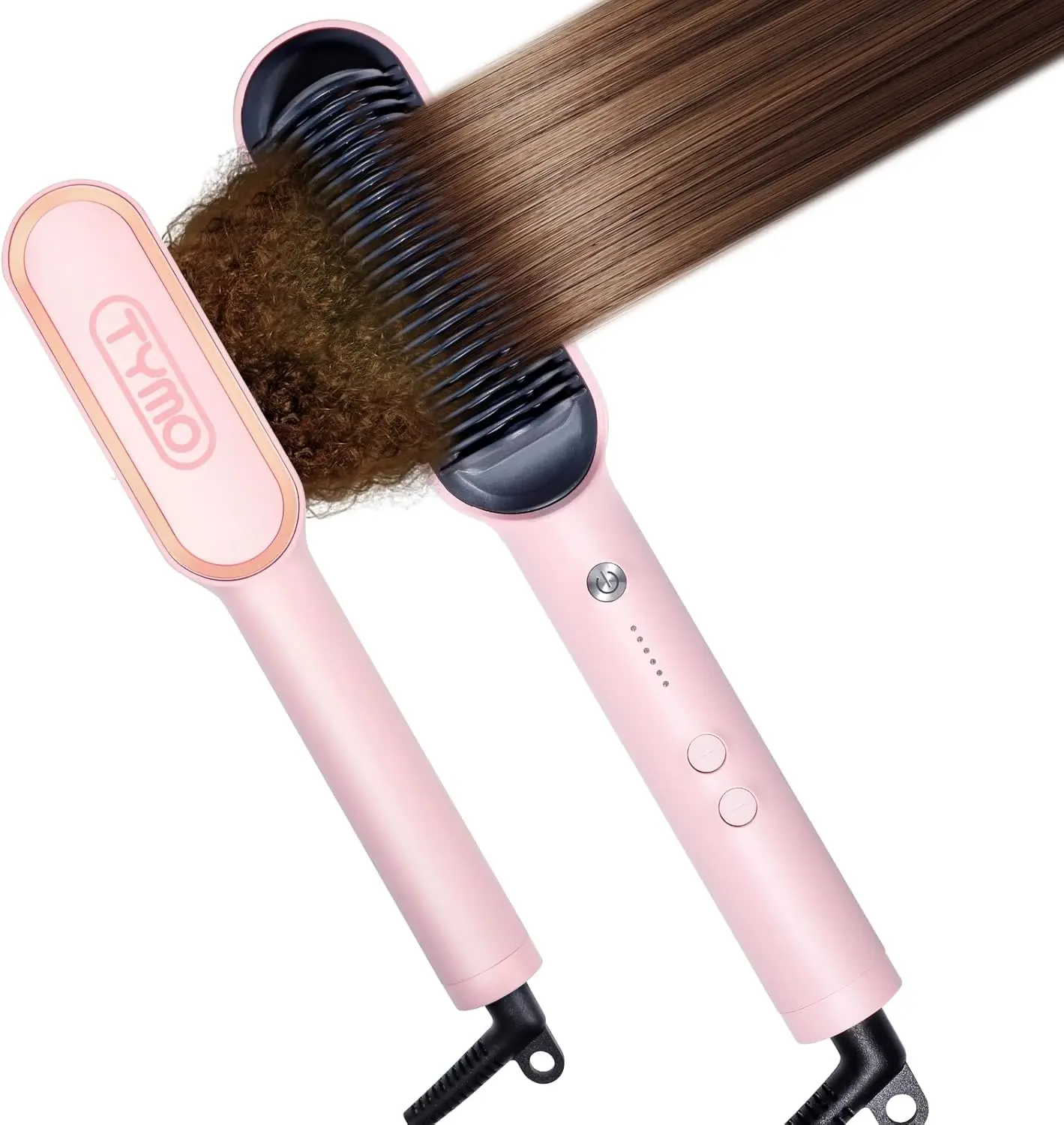 TYMO Ring Hair Straightener Brush, 2-in-1 Straightening Brush & Hot Comb