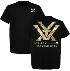 Vortex Optics Camo Logo T-Shirt, The Force of Optics Hunting Graphic Tee for Men & Women, Outdoor Tactical Apparel