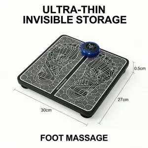 EMS Foot Massager Mat with 19 Intensities & 8 Modes, Electric Microcurrent Foot Massage Pad, Portable Feet & Leg Muscle Relaxer for Pain Relief, Swelling, Plantar Fasciitis, Perfect for White-Collar Workers, Drivers, Home Office Use Heat Shiatsu Sock