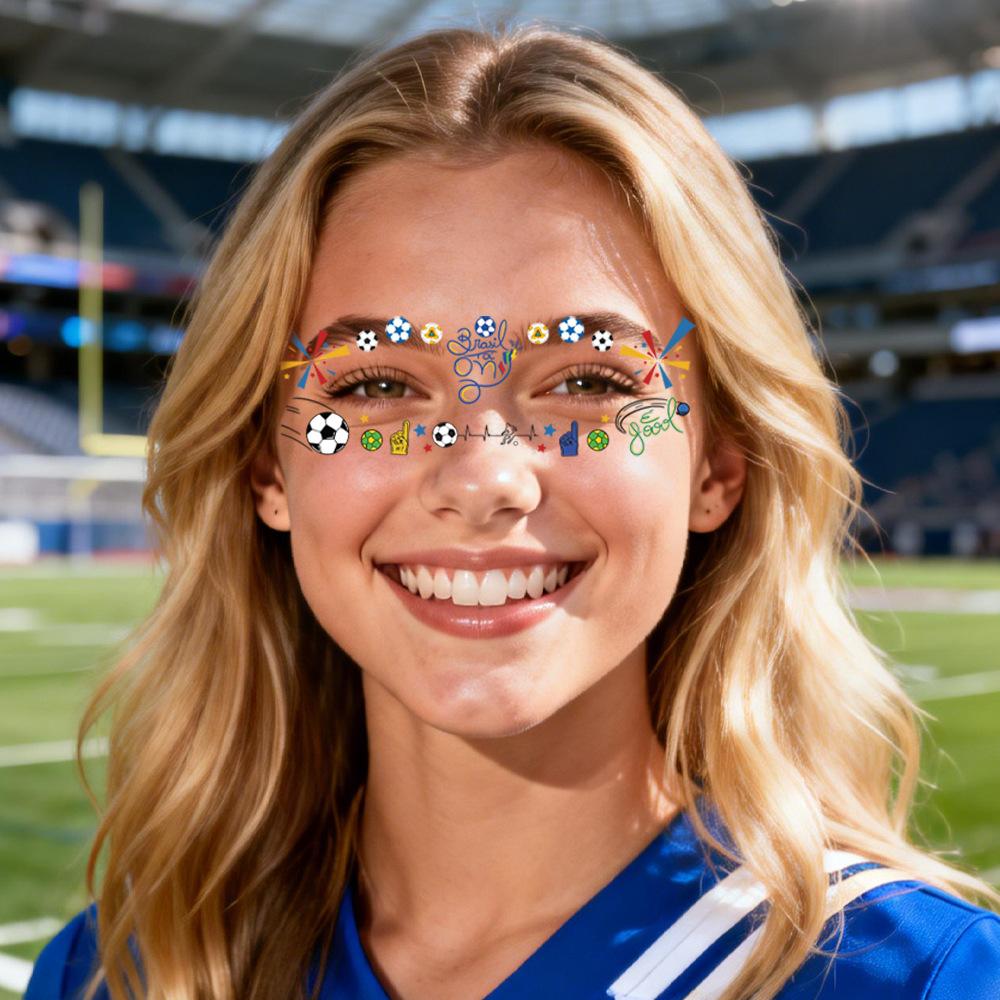 Cross-border supply World Cup football tattoo stickers, temporary face tattoo stickers for fans and cheerleaders to support the event