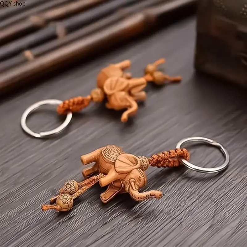 Vintage Elephant Keychain, Boho Handmade Bag Charm, Cute Elephant Pendant Accessory, Soft Wristlet Strap for Men & Women, Aesthetic Bag Decoration, Trendy Casual Ornament, Versatile Everyday Fashion Charm & Minimalist Gift