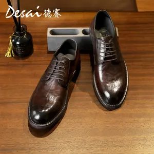 Desai Mens Genuine Leather Derby Business Formal Shoes Comfortable Warm  Soft Sole Lace Up DS6028