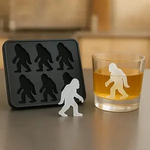 Bigfoot Ice Mold, Sasquatch Shape Silicone Ice Cube Molds, Funny Silicone Popsicle Molds for Halloween Party Drinks, Easy Release & Dishwasher Safe Utensils