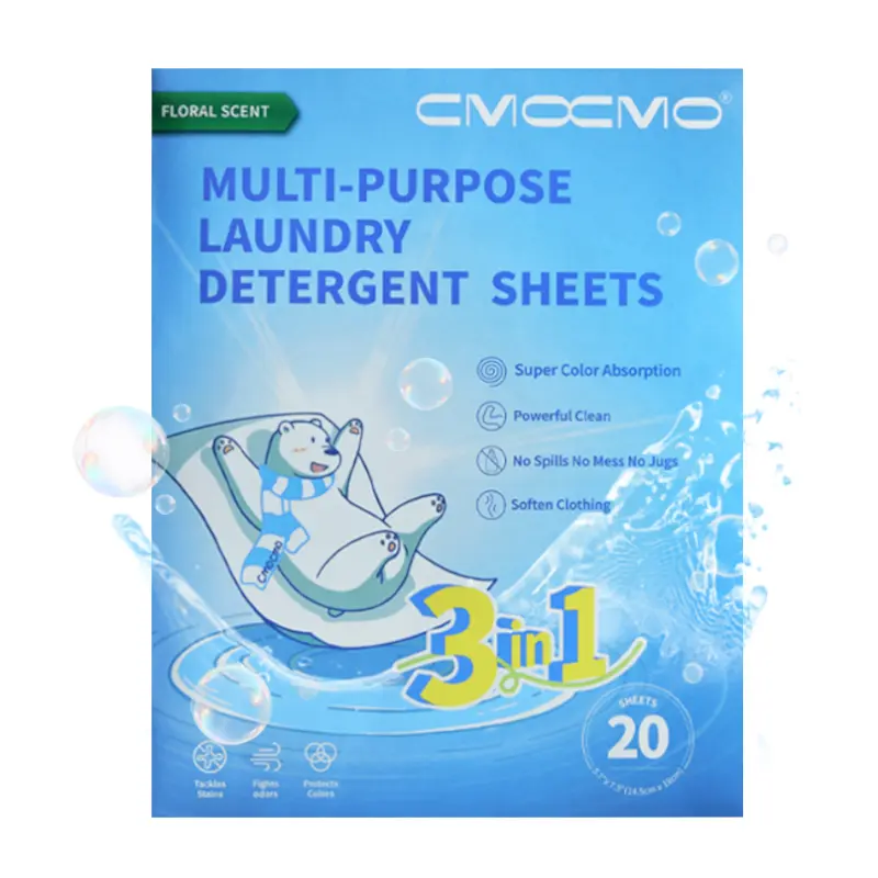 CMOCMO Gentle Fresh-Scented Laundry Sheets,Antibacterial,Softens Cleans,Protects Colors, Baby Clothes,for Home,Travel Handwashing Household Perfume