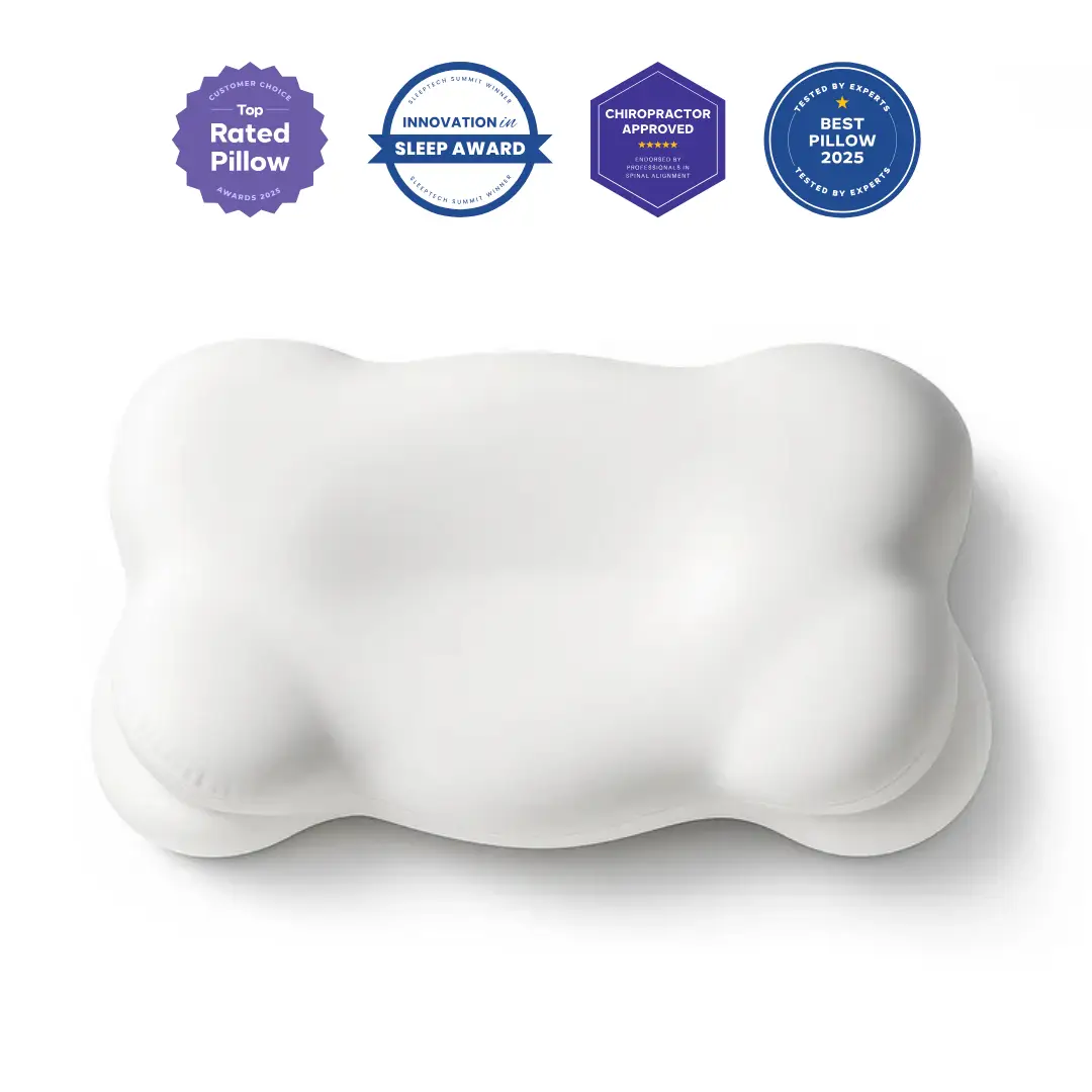 Mellow Cloud Pillow + FREE Cooling Pillowcase - Ergonomic, Cervical Dual-Height Slow-Rebound Memory Foam with Washable Cooling Cover for Side Back & S
