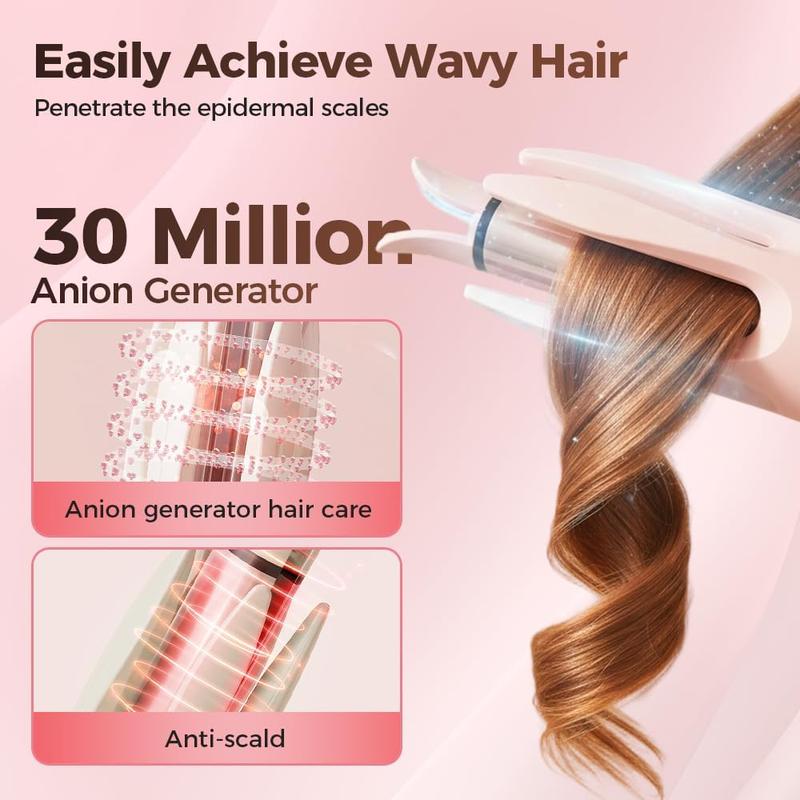 Electric Heated 28mm Hair Curler, ,4 Temps & Timer,Diameter 28mm ,Professional Long-lasting Electric Big Wave Hair Styling Tool for Beach Waves, Blitz Curler,Anti-Tangle Rotating Curling Wand for Hair Styling