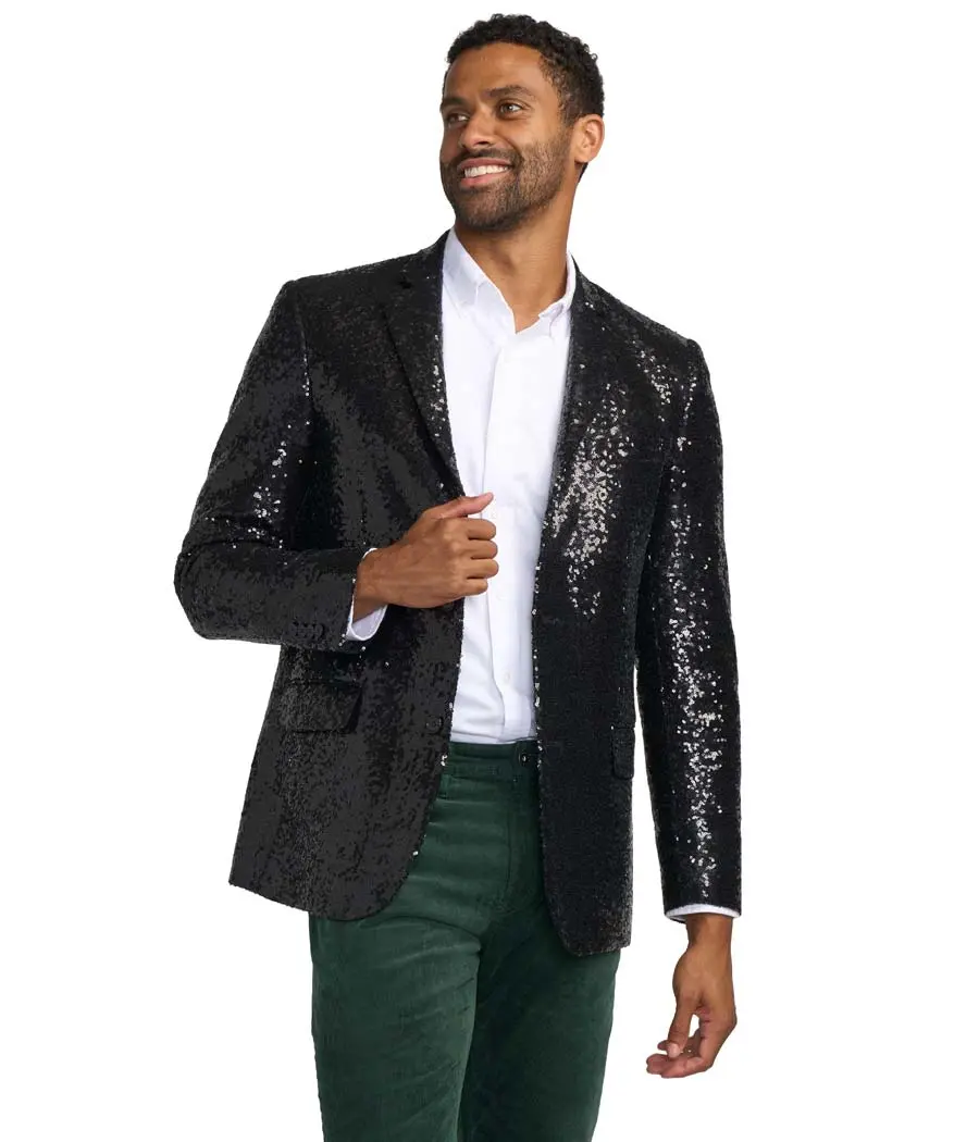 Men's Black Sequin Blazer Men's Black Sequin Blazer