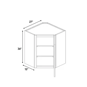 Liberty Shaker Black - 27 Inch Diagonal Corner Wall Cabinet - 27" Width x 36" Height x 15" Depth