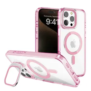 LensGuard Upgrade Window Stand  Magnetic  for iPhone 17 16 15 14 13 12 11 Series Case, [Fit for MagSafe],[Military-Grade Protection]  Slim Soft Edge Translucent Back Clear, Transparent Protective