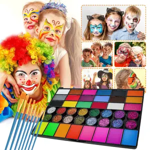 Body Oil Paint Palette, Face and Body Oil Paint Palette, Professional and Safe Non-Toxic Tattoo Halloween Special Effects Party Makeup Kit for Kids and Adults for Halloween Costume Parties