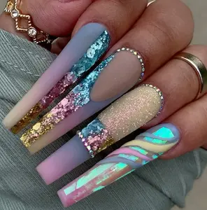 Tuannz Nails MultiPop Nail Art Glitter Set - Colorful Ballet Hues and Glitter Diamond Accents