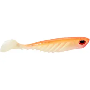 Berkley PowerBait Ripple Shad Orange Pearl 3 1/2in Freshwater Soft Plastic Bait for Bass Fishing with HD Tru Colors and 3D Red Eyes
