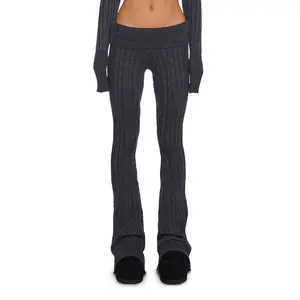 Deep Thoughts Flare Pants - Gray