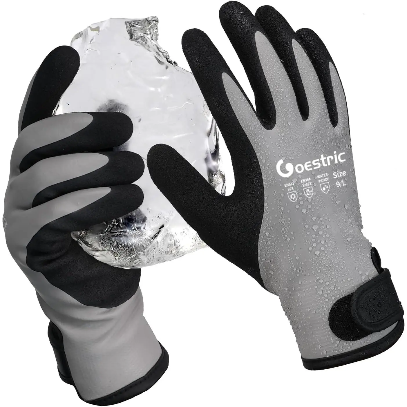 Waterproof Thermal Work Gloves for Men & Women, Acrylic Lined for Warmth with Sandy Latex Grip for Home Improvement, Cleaning & Working, Construction, Gardening