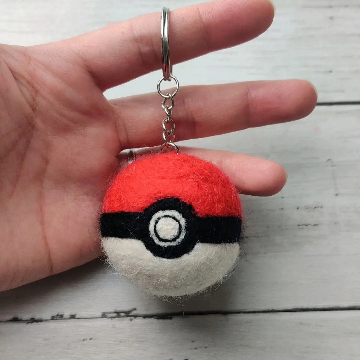 Pokeball Needlefelt Keychain