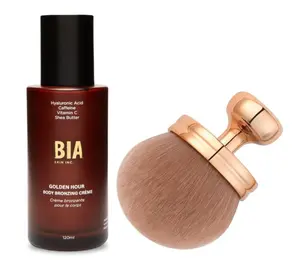 BIA Bare It All 4oz Golden Hour Bronzing Creme + Puff Brush