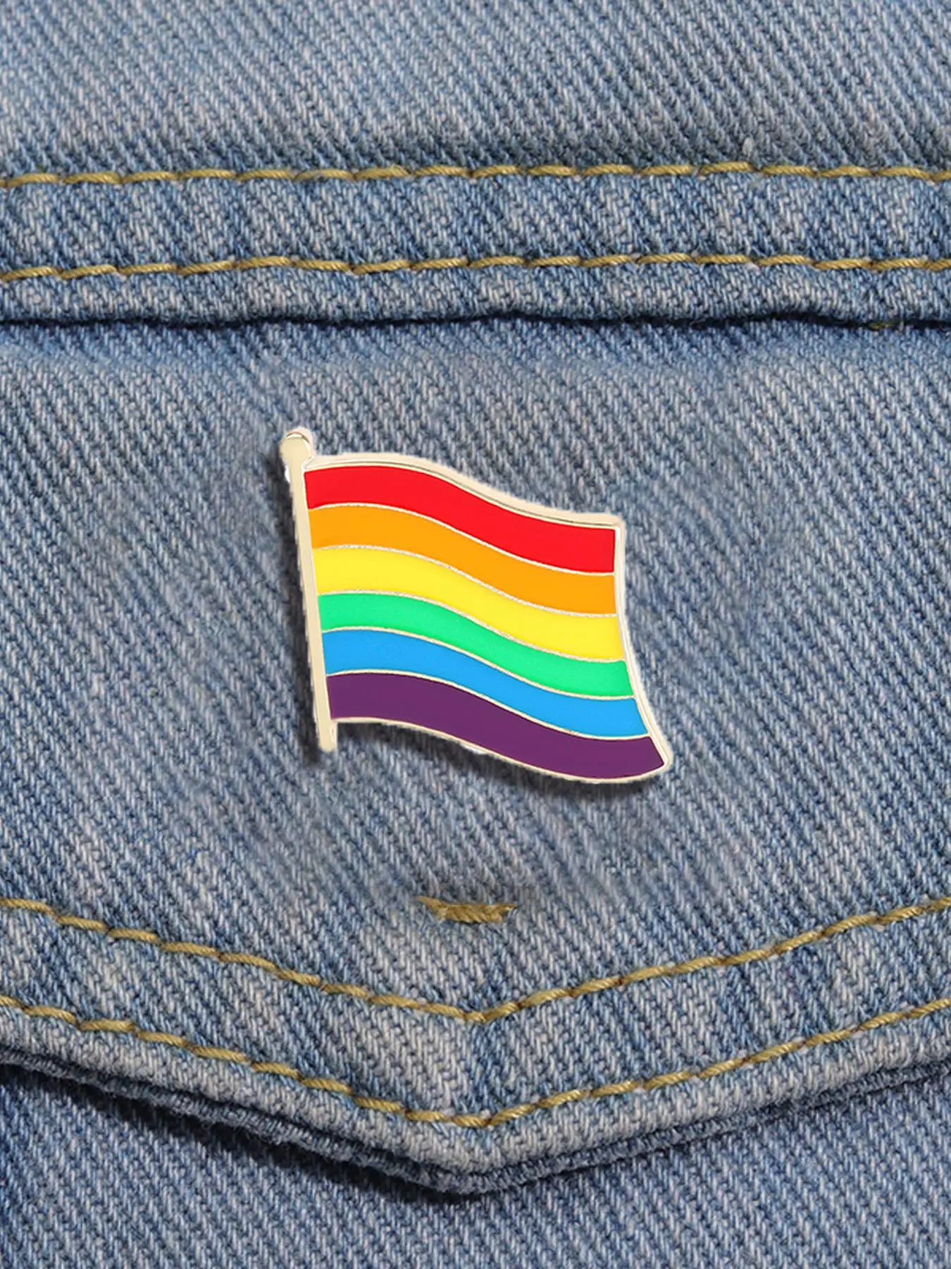 LGBT Pride Rainbow Striped Pattern Brooch, Alloy Brooch Pin, Fashion Alloy Badge for Daily Clothing Decor, Trendy All-match & Exquisite Brooch for Birthday Gift, Fashion Accessories