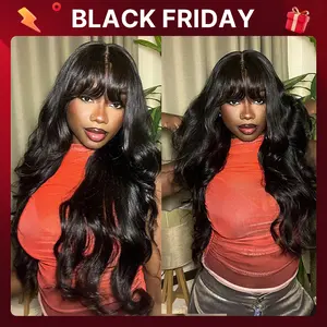 Luvme All-Day Comfor Wig Loose Body Wave Glueless 7x6 Closure HD Lace Human Hair Wig with Bangs Pre-Cut Lace 180% Density Black Friday Sale — Save Big Now!