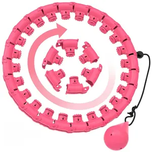 Weighted Hula Hoop with Exercise Belt -  with 28 Detachable Links, Adjustable Portable Hoops, Smart Weighted Hula Hoops for Adults and Beginners, Adjustable Tummy Exercise Weight Loss Equipment for Women & Men, Fitness Equipment