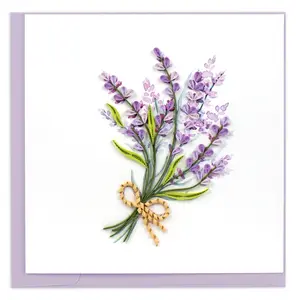 QUILLING CARD Quilled Lavender Bunch Greeting Card - Handcrafted and Fair Trade Certified