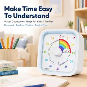 ONESHOW HOME 60-Minute Visual Timer for Kids & Adults, Rainbow Countdown Timer with Silent Mode, Classroom Study Timer for Time Management, Home School, Kitchen & Office