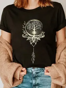 100% Cotton Mandala Lotus Unalome Tree of Life T-Shirt