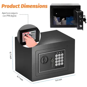 Wrong code alarm digital safe thick cabinet home office store money jewelry important documents mini wall mount storage box