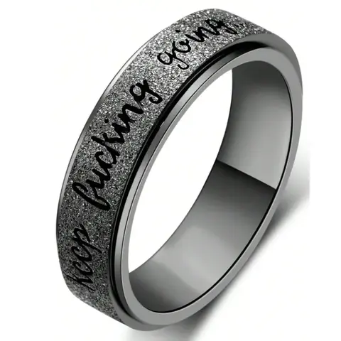 Anti-Anxiety Rotating Ring "Keep Going" Stylish Daily Jewelry & Valentine’s Gift Idea Inspirational Ring Motivational Accessory rings