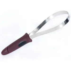 Dual-Sided Shedding Blade with Stainless Steel Blade De-Shedding Tool for All Dog Coat Types- Soft Touch Grip (Burgundy)