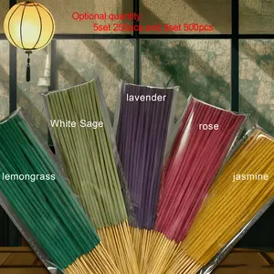 5 Bundles 250/500pcs Aromatherapy Sticks, Lavender Jasmine Sage Rose Lemongrass, Home Hotel Air Purification, Home Fragrance Decor, Camping Garden Pool Outdoor Activities
