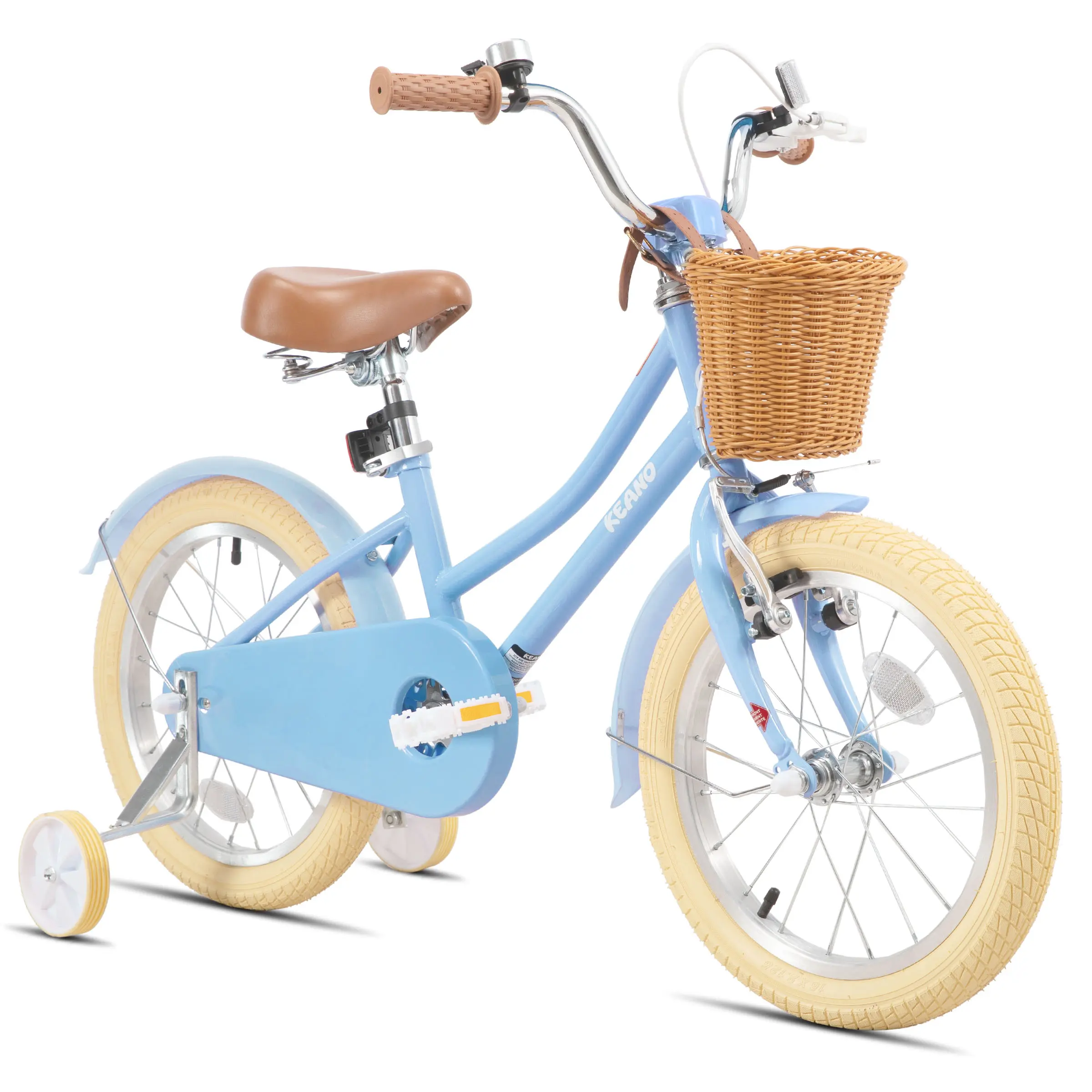 KEANO Marigold 12/16-inch kids' bike for girls aged 2 to 7. 12/16-inch girls' bike with training wheels;