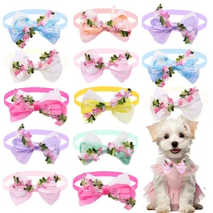 8pcs Sweet Bow Adjustable Dog Collar - Pet Multi Color Collar Beauty Accessories Cat and Dog Collar, Pet Accessories Random