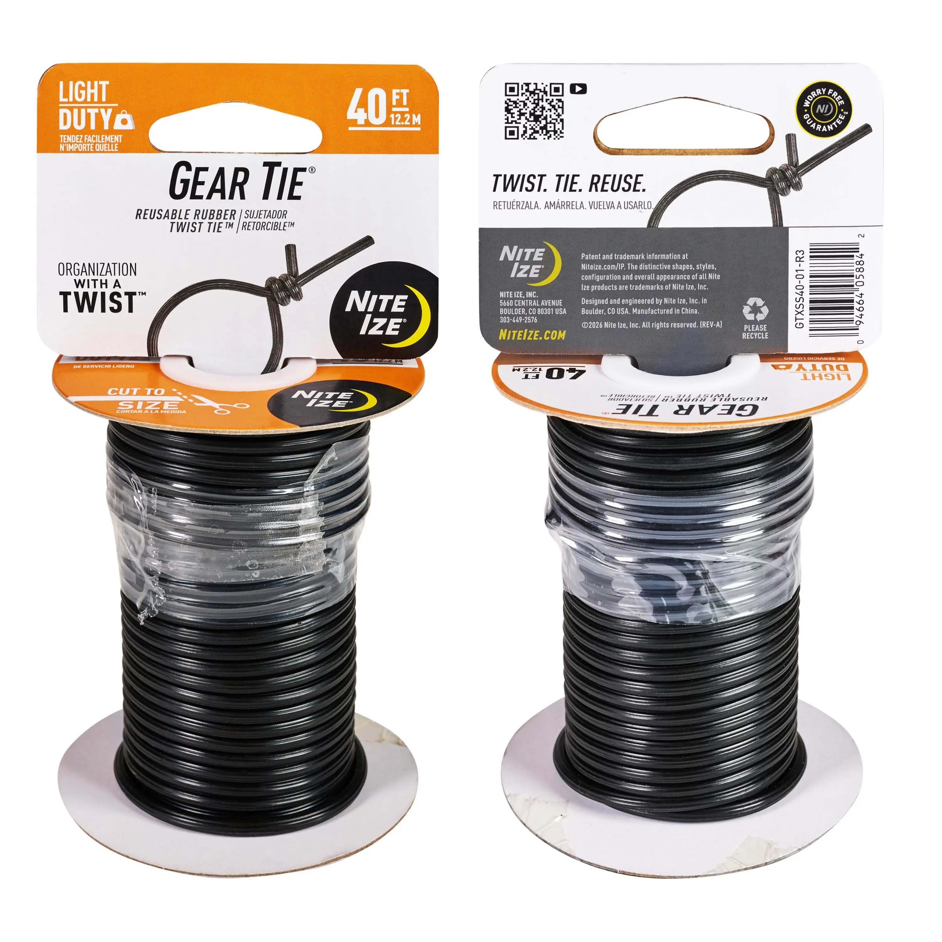 Gear Tie® Light Duty 40ft. Spool - Black
